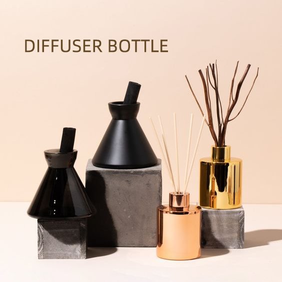 Wholesale 200ml Black Reed Diffuser Bottle Custom Color Aromatherapy Glass Bottle With Stick Factory direct