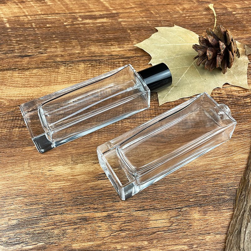 Bulk Wholesale 50ml Custom Logo Empty Clear Rectangle Glass Perfume Bottle
