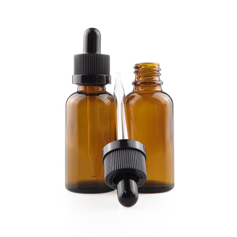 Low Price Transparent Amber 30ml 1oz Glass Dropper Bottle Eye Facial Essential Oil Packing Bottle With Child-proof Cap In Stock