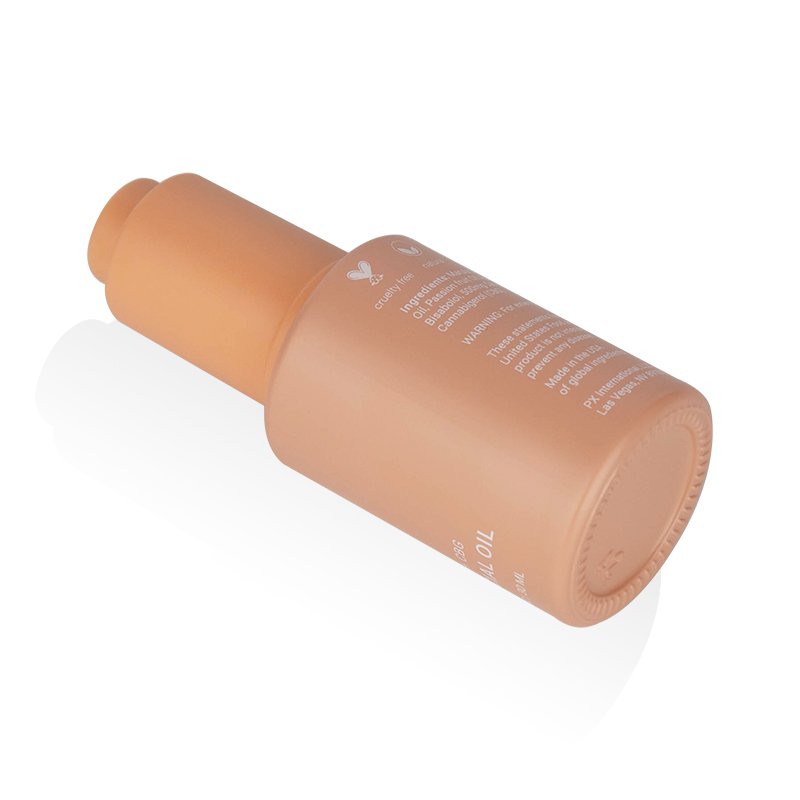 luxury cosmetic oil bottles 20ml 30ml 40ml 50ml 60ml 80ml 100ml matte orange glass serum bottles with push button dropper cap