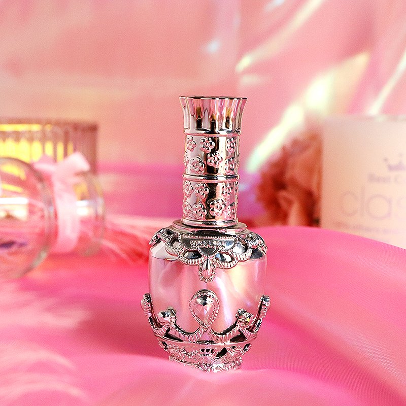 Vase Shape Luxury Silver Custom Print Logo 13.5ML Empty Packaging Nail Uv Gel Polish Glass Bottle With Brush