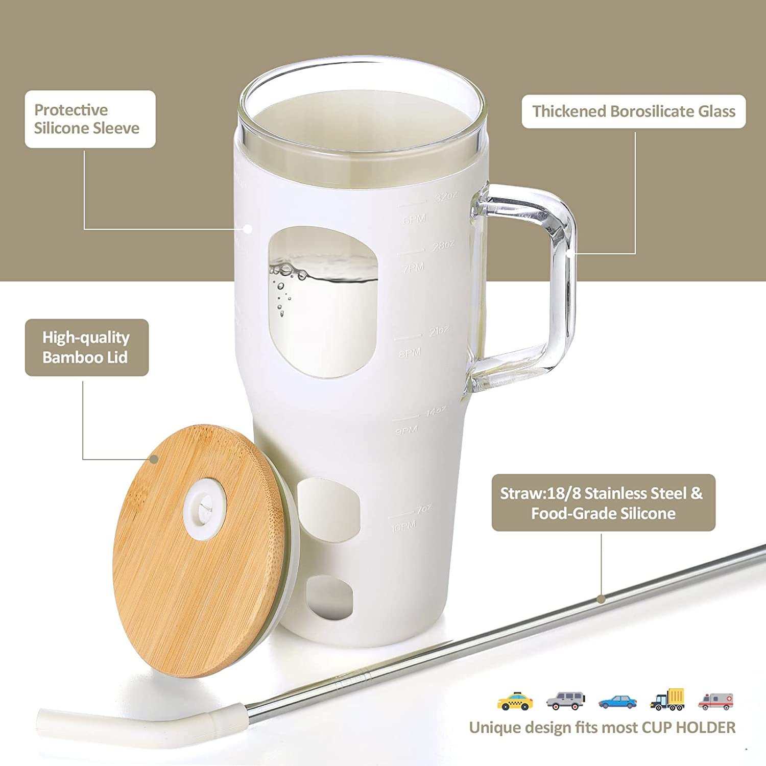 Hot selling 2023 sustainable eco friendly silicone sleeve products glass tumbler with straw