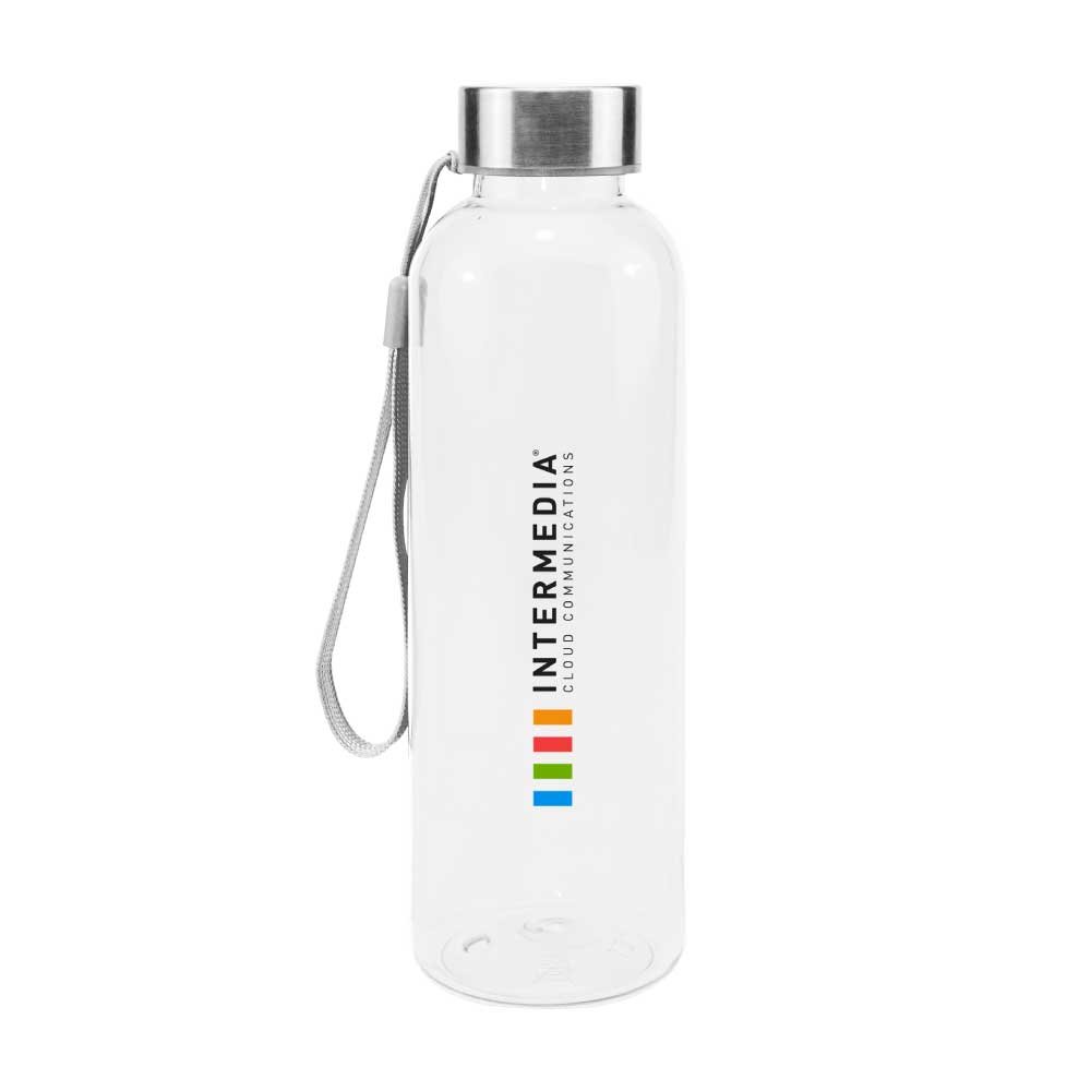 Wholesale Packaging Rpet Bottle 550ml With Ss Lid And Side String Handle Transparent Color Beverage Bottle