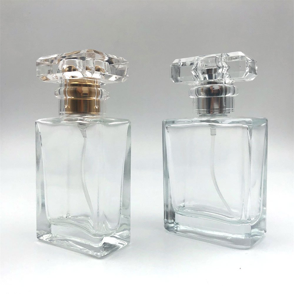 Wholesale 30ml 50ml 100ml Empty Luxury Flat Square Spray Fragrance Parfum Bottle Black Refillable Perfume Glass Bottle