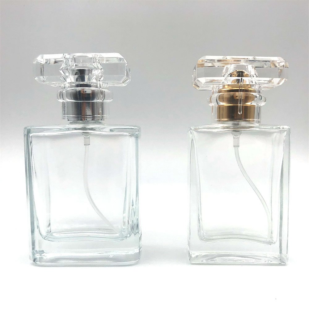 Wholesale 30ml 50ml 100ml Empty Luxury Flat Square Spray Fragrance Parfum Bottle Black Refillable Perfume Glass Bottle