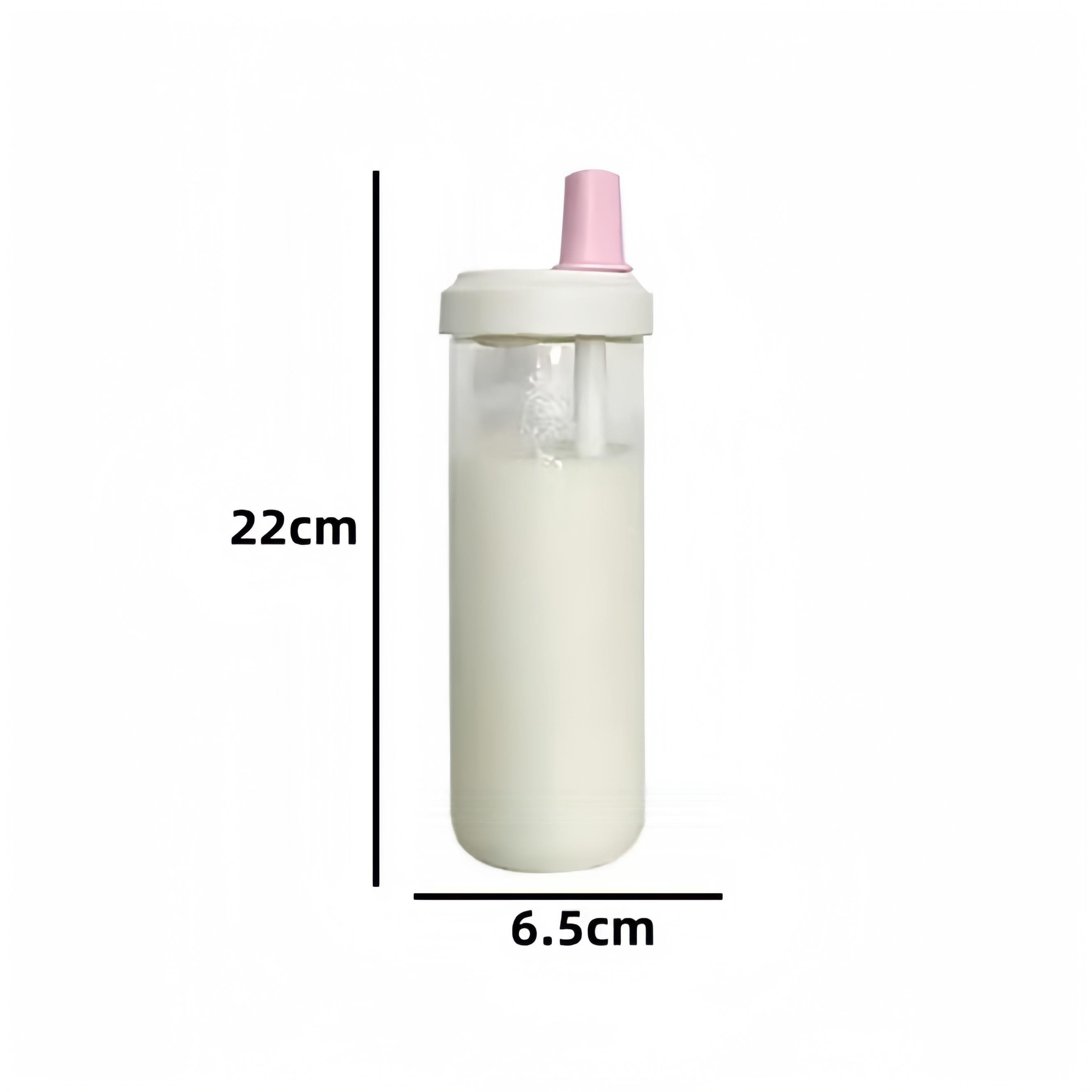 New customizable large capacity milk tea straw glass cup cute glass water bottle glass straw bottle