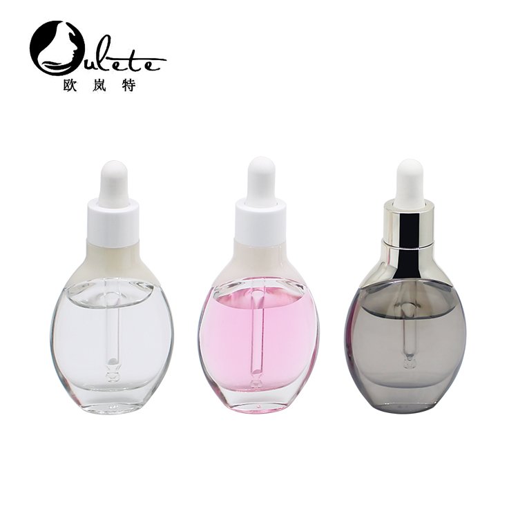 new desgin Oval Flat Square Glass Dropper Bottle 30ml Glass Bottles With Dropper Cap
