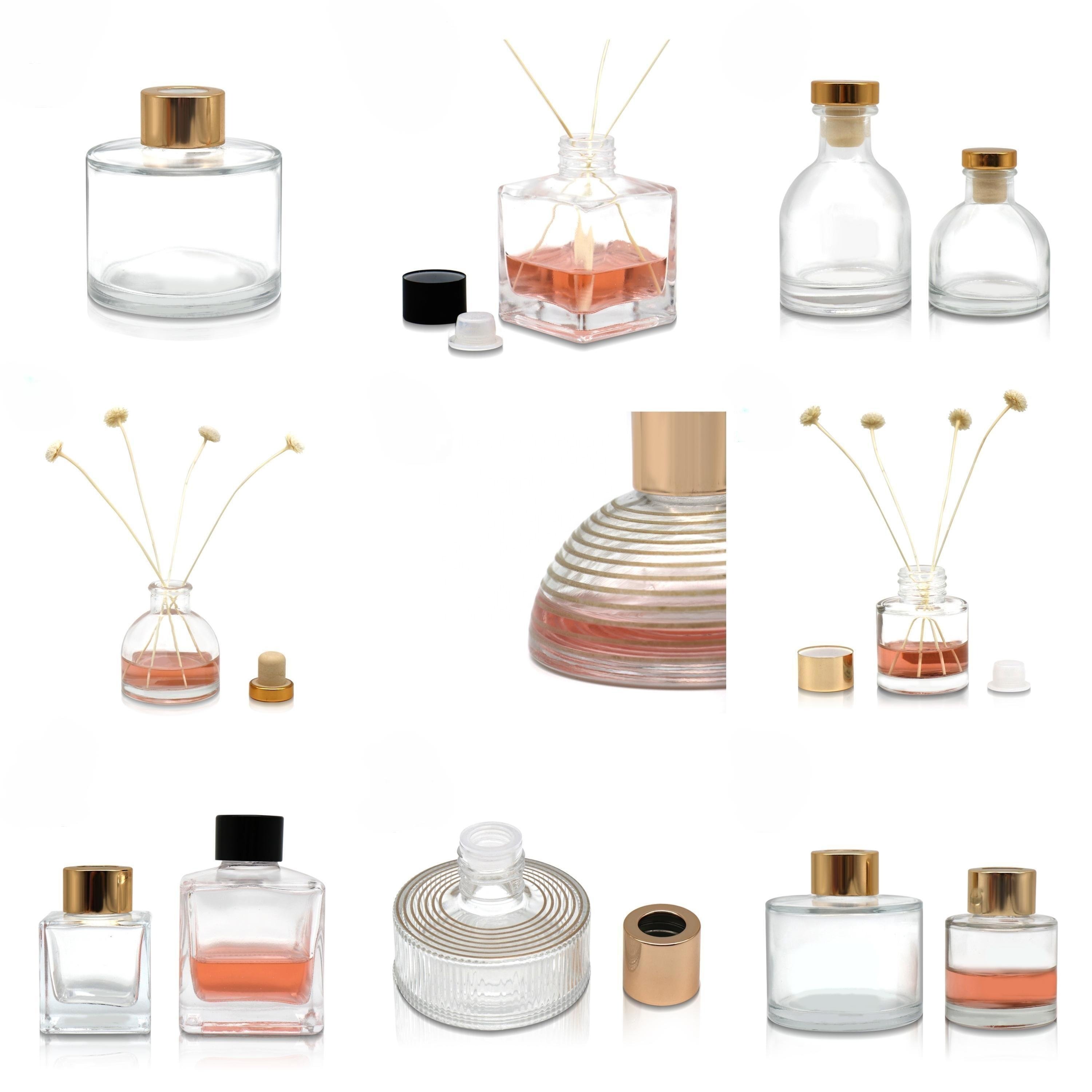Empty Unique Shaped Home Fragance Diffuser White Reed Diffuser Glass Bottle 100ml