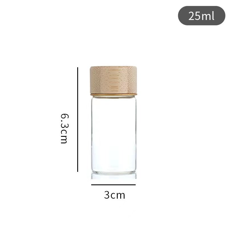 Customize Tall Small Diy Cosmetic Tube Glass Jar Glass Bottle With Bamboo Lids