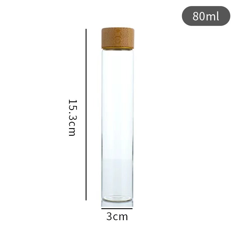 Customize Tall Small Diy Cosmetic Tube Glass Jar Glass Bottle With Bamboo Lids