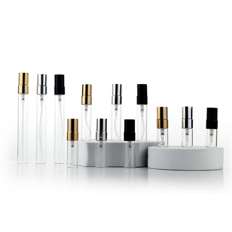 Wholesale Portable 2ml 3ml 5ml 10ml Refill Perfume Spray Mini Parfum Sample Test Glass Bottle With Custom Paper Card Box