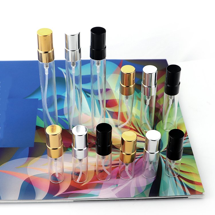 Wholesale Portable 2ml 3ml 5ml 10ml Refill Perfume Spray Mini Parfum Sample Test Glass Bottle With Custom Paper Card Box