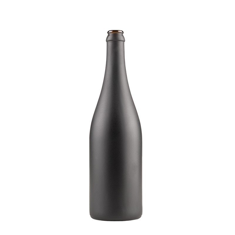 Hot Sale 750ml 1l Matte Black Vodka Gin Rum Brandy Whisky Glass Bottle