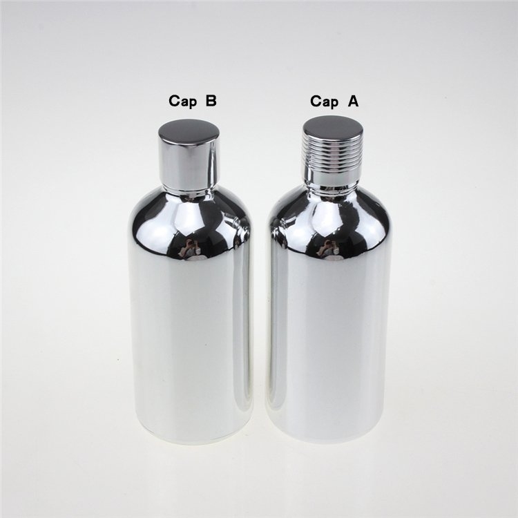 100ml High temperature silver plated essential oil glass bottle, wholesale Chrome glass packaging for hair and face oil care