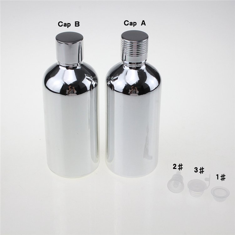 100ml High temperature silver plated essential oil glass bottle, wholesale Chrome glass packaging for hair and face oil care