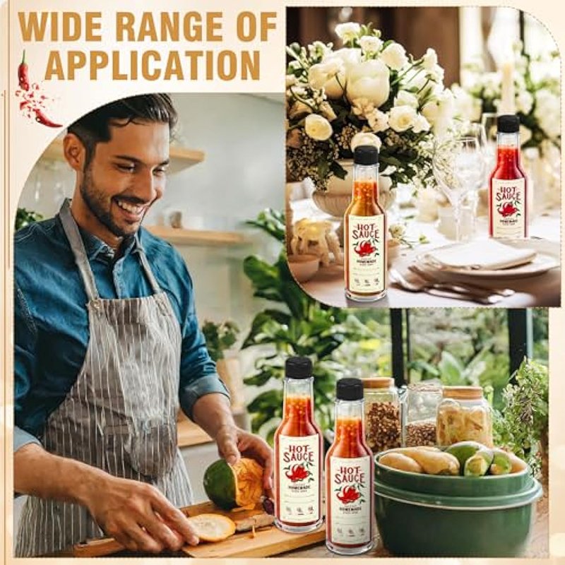 Hot selling 150ml 5oz Ketchup Bbq Chilli Hot Sauce Woozy Food Glass Bottle With Lid and logo can be customized