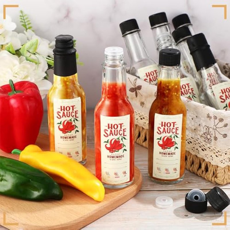 Hot selling 150ml 5oz Ketchup Bbq Chilli Hot Sauce Woozy Food Glass Bottle With Lid and logo can be customized