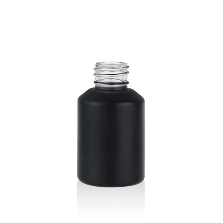 Wholesale Matte Black Glass Dropper Bottle With Plastic Lid 30ml Essential Oil Packaging Glass Bottle