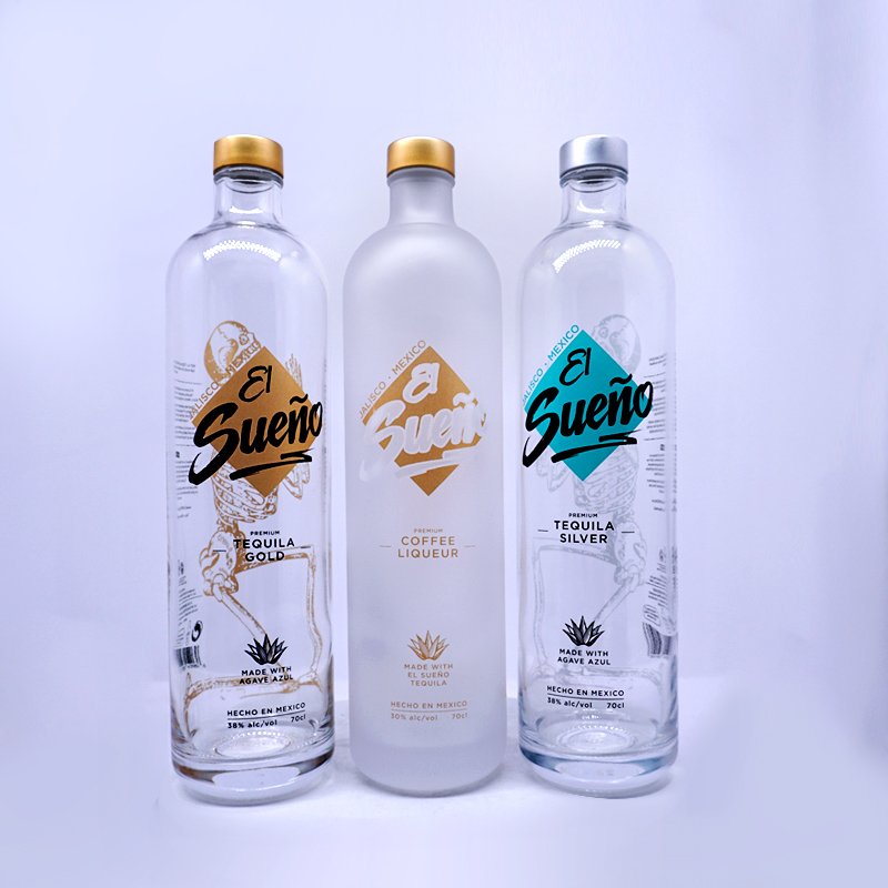 700ml custom design customized glass wine spirits bottles for whiskey brandy vodka