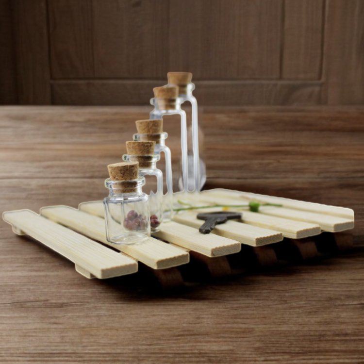 Wholesale High Quality 1ml 2 ml 5ml Small Glass Bottles With Cork Glass Stopper