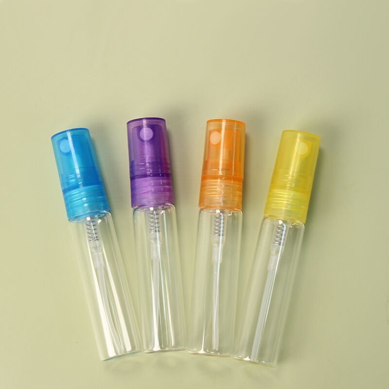 2ml 3ml 5ml transparent perfume glass bottles spray with pump small container