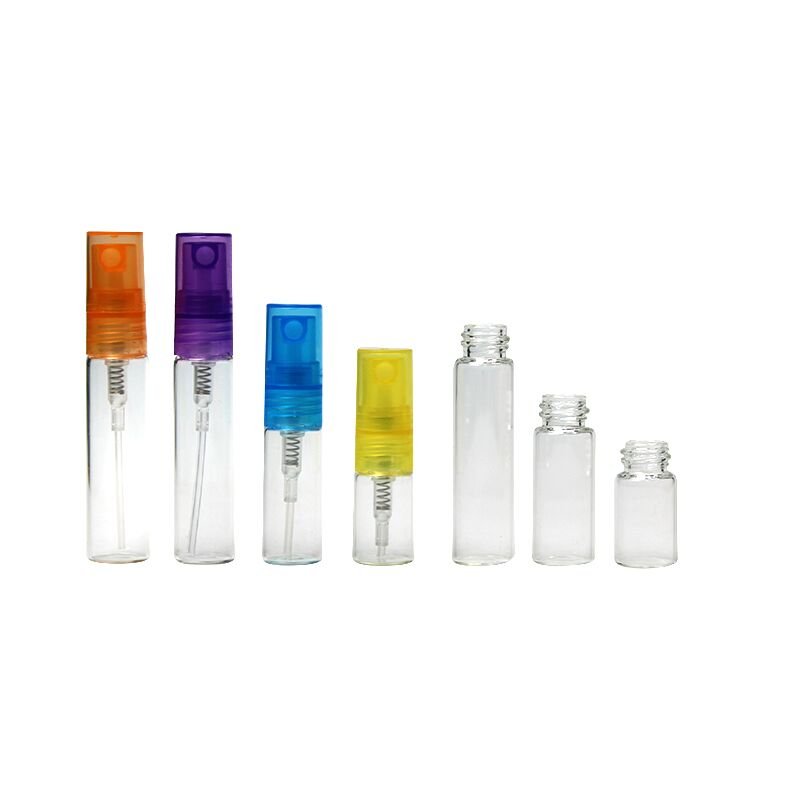 2ml 3ml 5ml transparent perfume glass bottles spray with pump small container