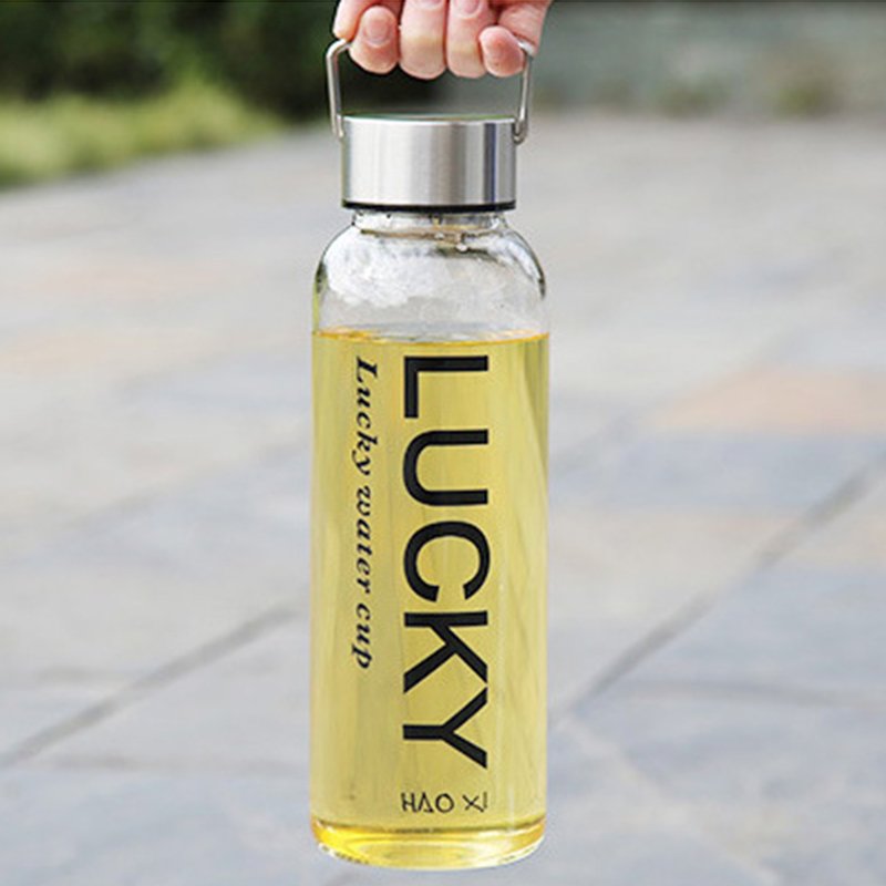 1000ml 1.5L transparent empty high borosilicate glass water bottle With Stainless steel lid