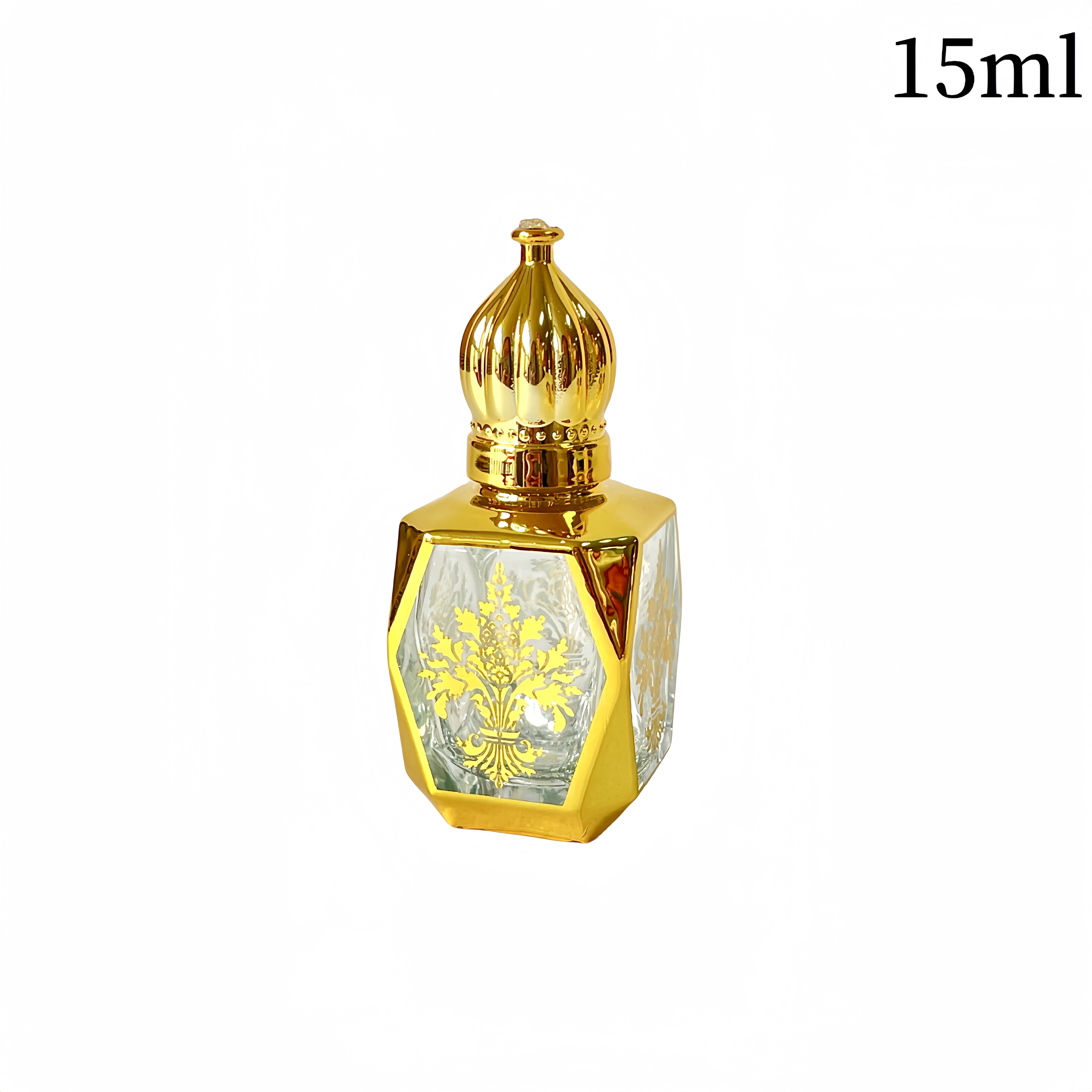 15ml Perfume Glass Bottle Gold Attar Roll On Drip Stick Glass Essential Oil Bottle