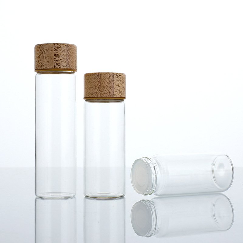 30MM High Borosilicate Glass Tube 70ml 80ml 90ml Storage Containers Glass Bottles Test Tubes With Bamboo Lid