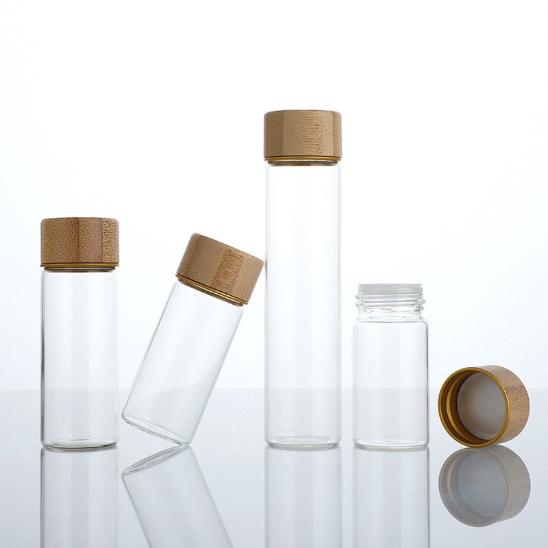 30MM High Borosilicate Glass Tube 70ml 80ml 90ml Storage Containers Glass Bottles Test Tubes With Bamboo Lid