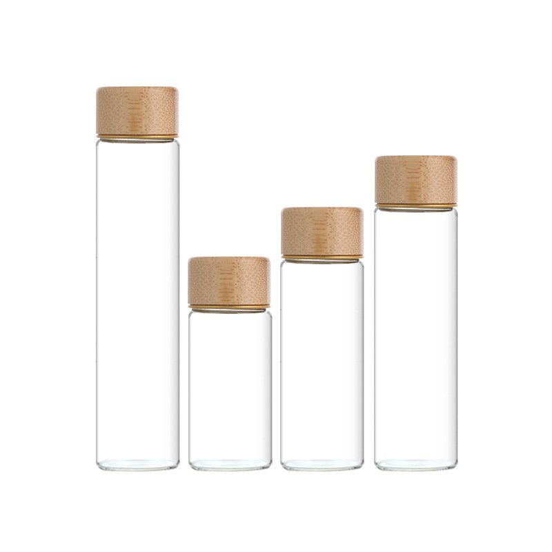30MM High Borosilicate Glass Tube 70ml 80ml 90ml Storage Containers Glass Bottles Test Tubes With Bamboo Lid