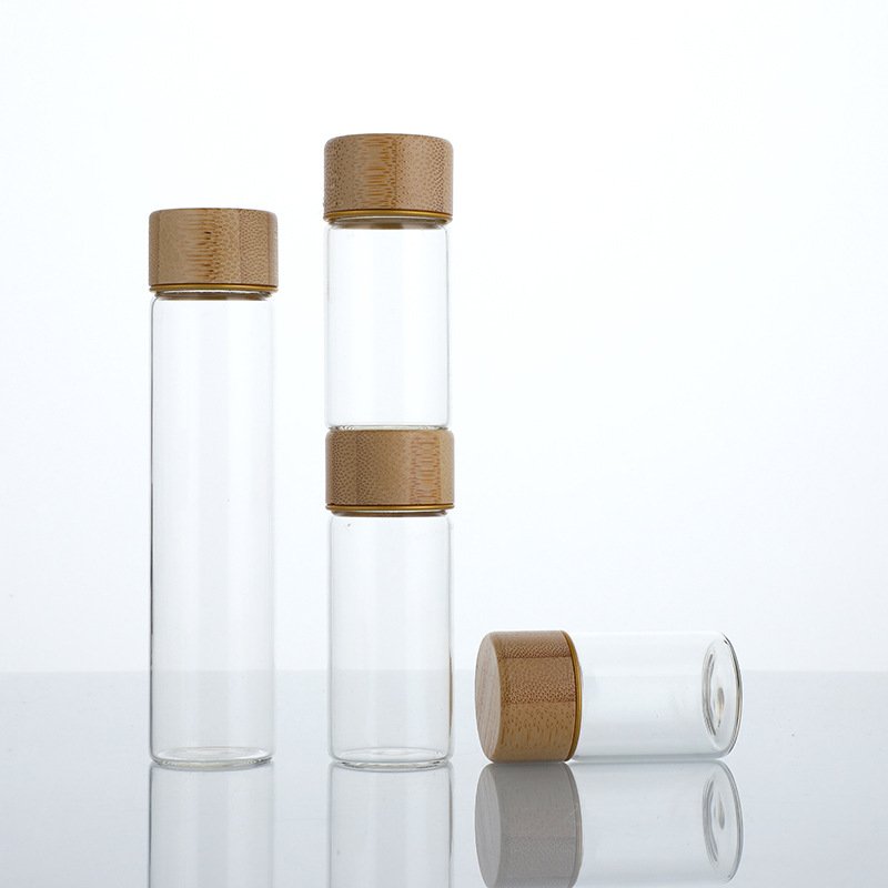 30MM High Borosilicate Glass Tube 70ml 80ml 90ml Storage Containers Glass Bottles Test Tubes With Bamboo Lid