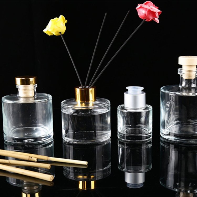 Aroma Decor Reed Diffuser Bottles with Cap Empty Round Clear Glass Wholesale 50ml to 250ml Cosmetic Home Decoration 100 PCS