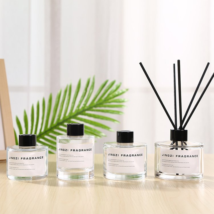 Aroma Decor Reed Diffuser Bottles with Cap Empty Round Clear Glass Wholesale 50ml to 250ml Cosmetic Home Decoration 100 PCS