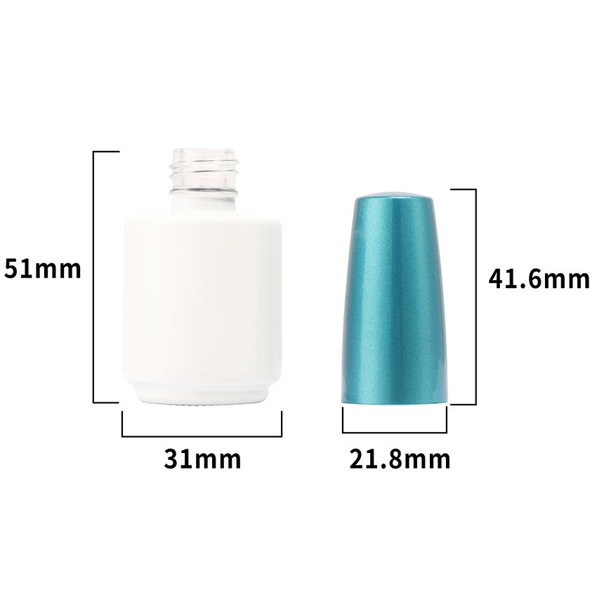 10ml Tempered Glass Bottle Top Coat Functional Nail Varnish Glue with Glass Reinforced Cover and Base for Hot Stamping