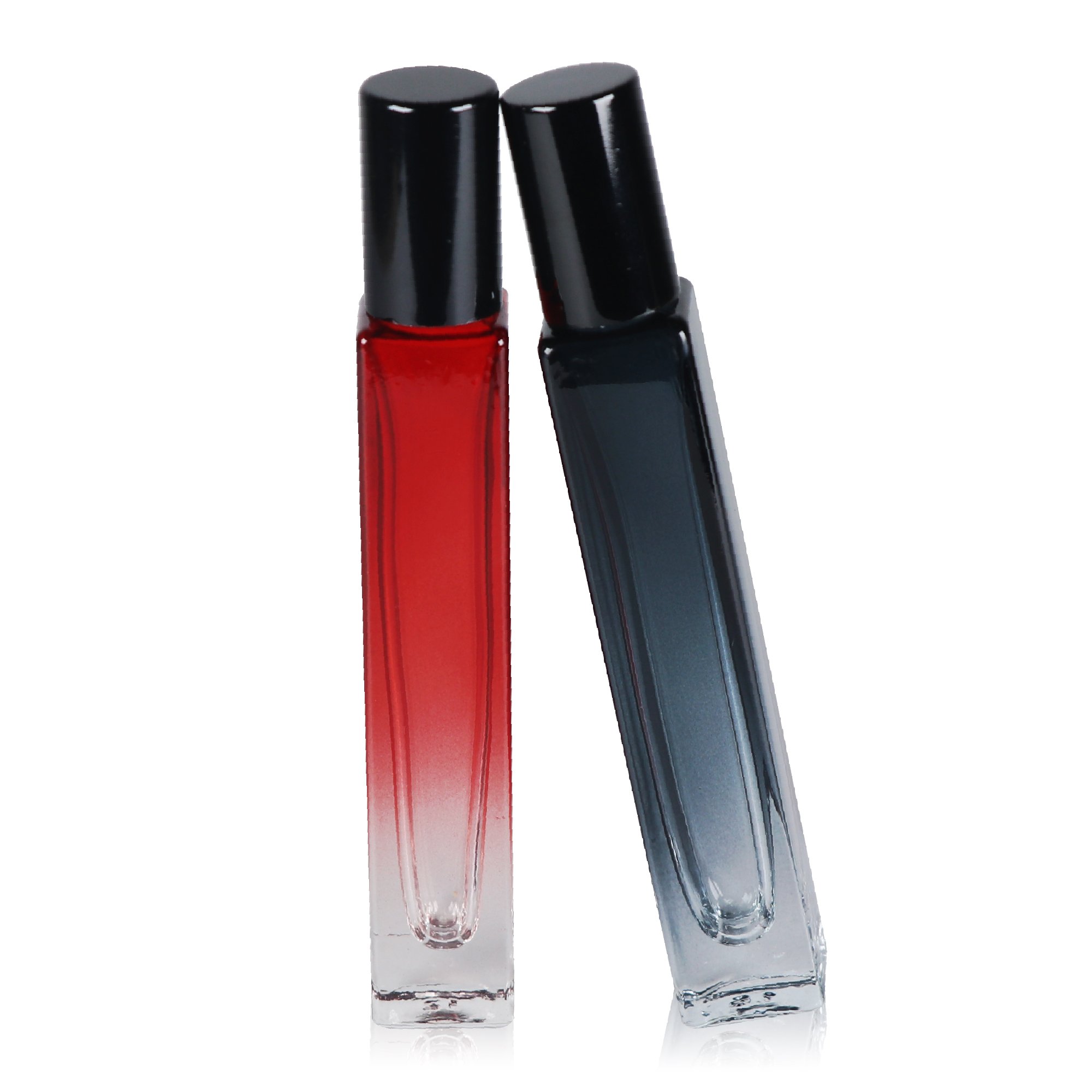 hot sale 10ml glass roller ball bottle perfume oil essential oil glass roll on bottle with black cap