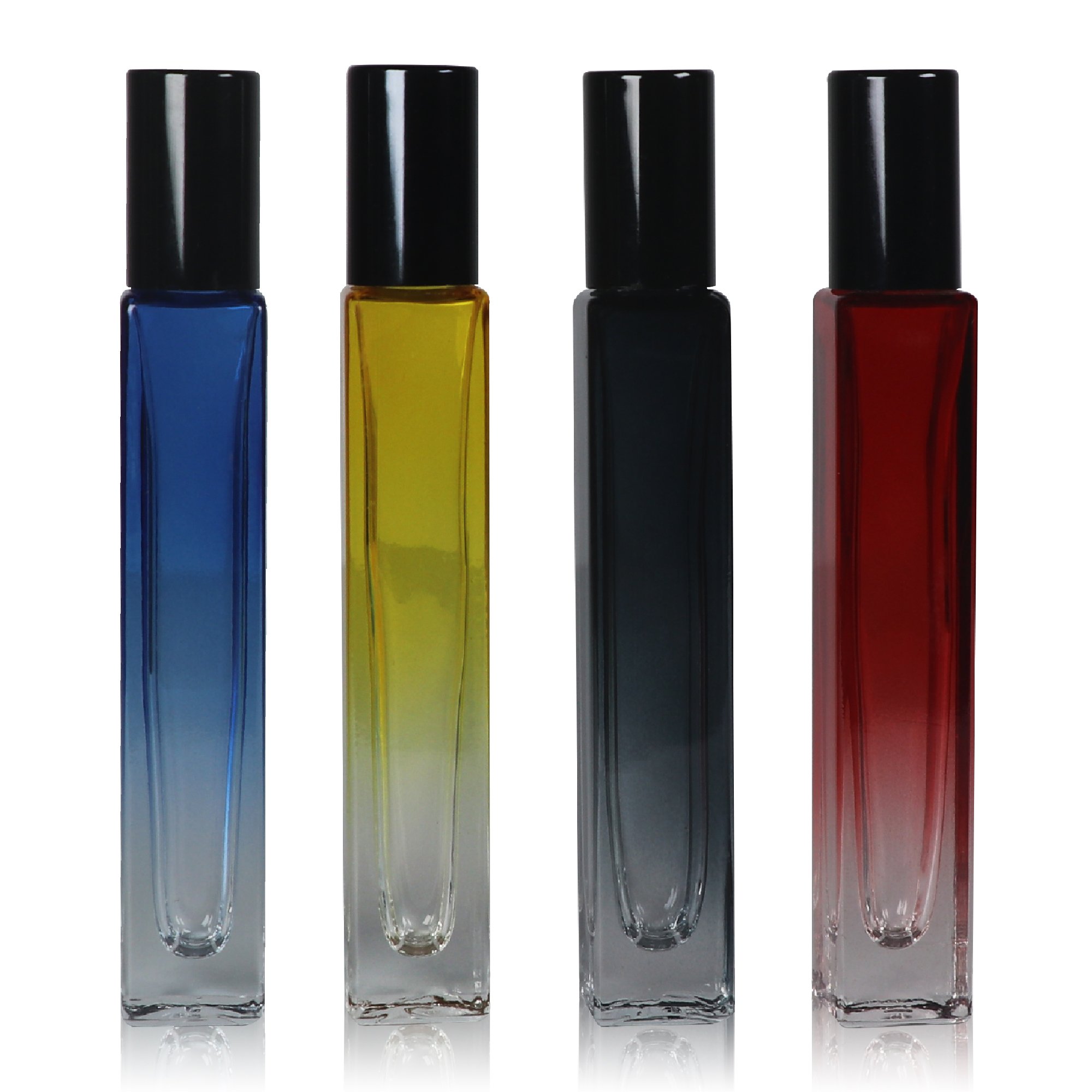 hot sale 10ml glass roller ball bottle perfume oil essential oil glass roll on bottle with black cap