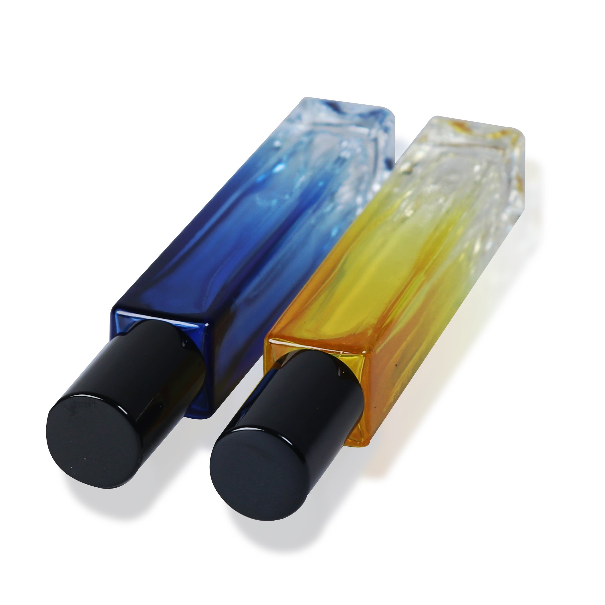 hot sale 10ml glass roller ball bottle perfume oil essential oil glass roll on bottle with black cap
