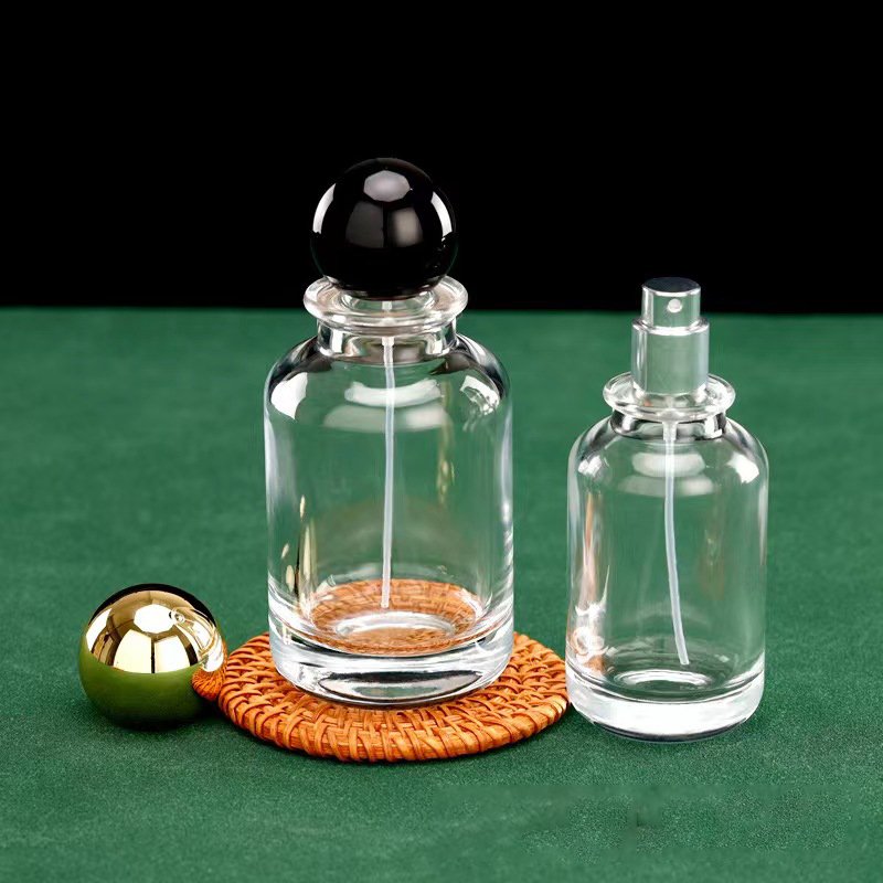30ml 50ml 100ml Fragrance Glass Parfum Bottle With Crimp Spray Empty With Atomizer Refillable Perfume Bottle Wooden Lid
