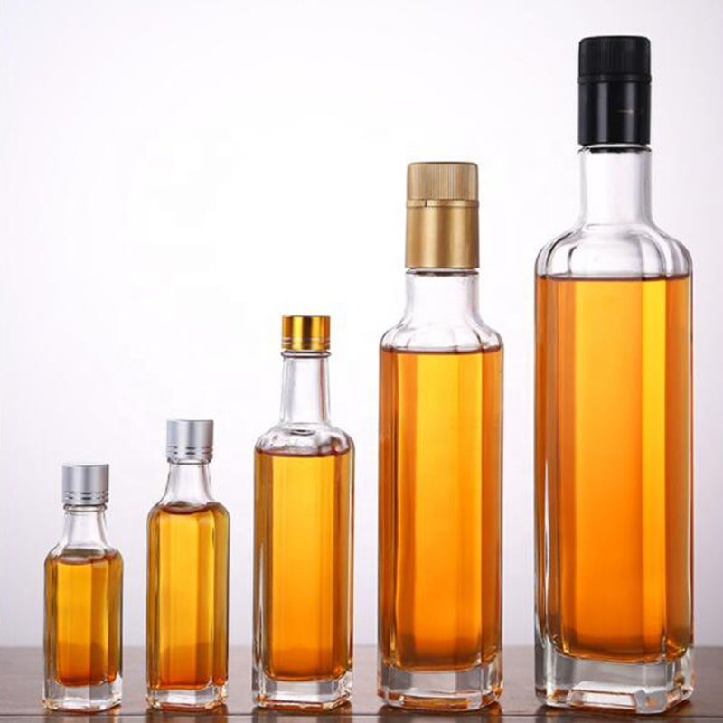 Wholesale Mini 50ml Olive Oil Bottles Glass Bottle Beverage Bottles Wine Liquor Bottle Transparent Glass Bottle With Stopper