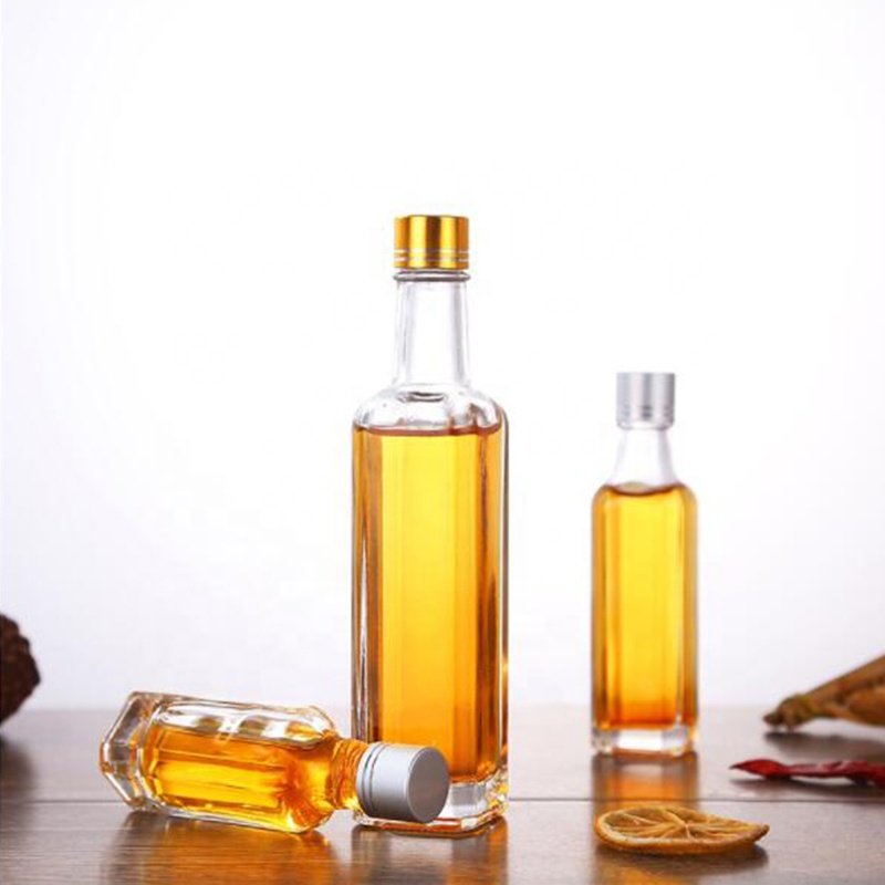 Wholesale Mini 50ml Olive Oil Bottles Glass Bottle Beverage Bottles Wine Liquor Bottle Transparent Glass Bottle With Stopper