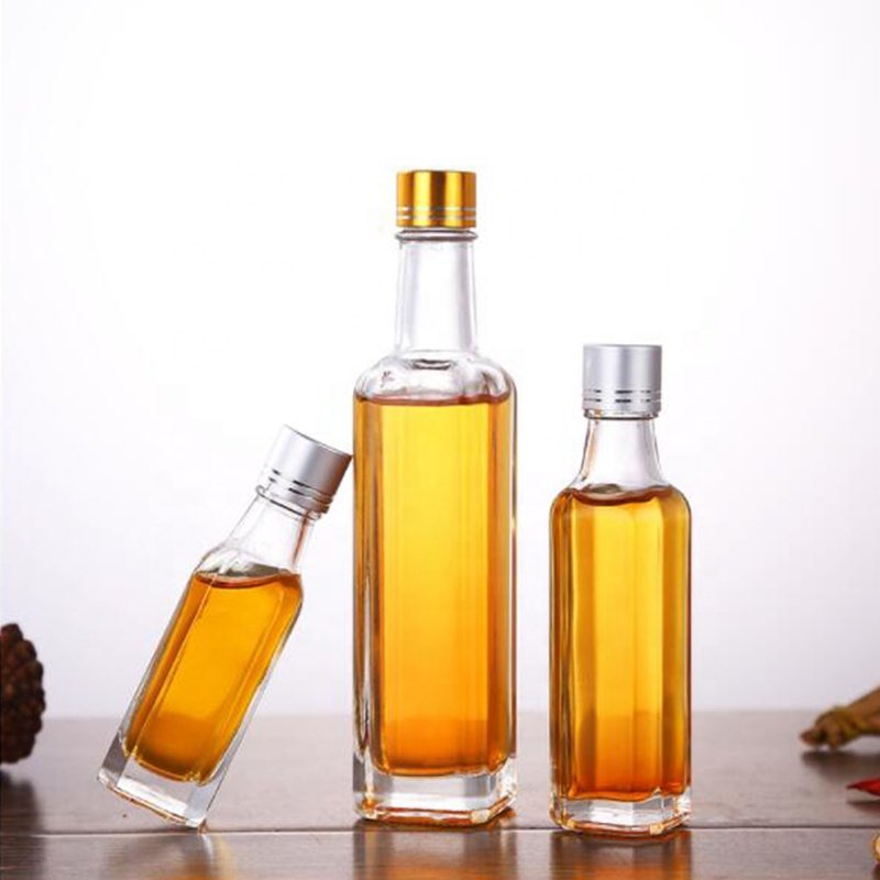 Wholesale Mini 50ml Olive Oil Bottles Glass Bottle Beverage Bottles Wine Liquor Bottle Transparent Glass Bottle With Stopper