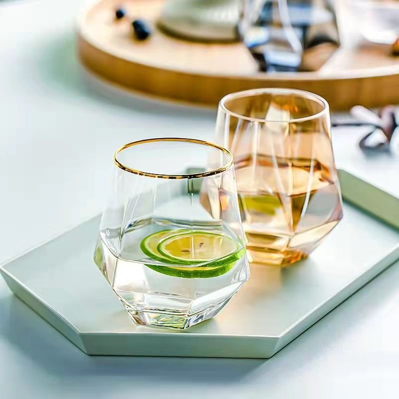 Hexagonal Creative glass Water Cup Cold Drinking Cup