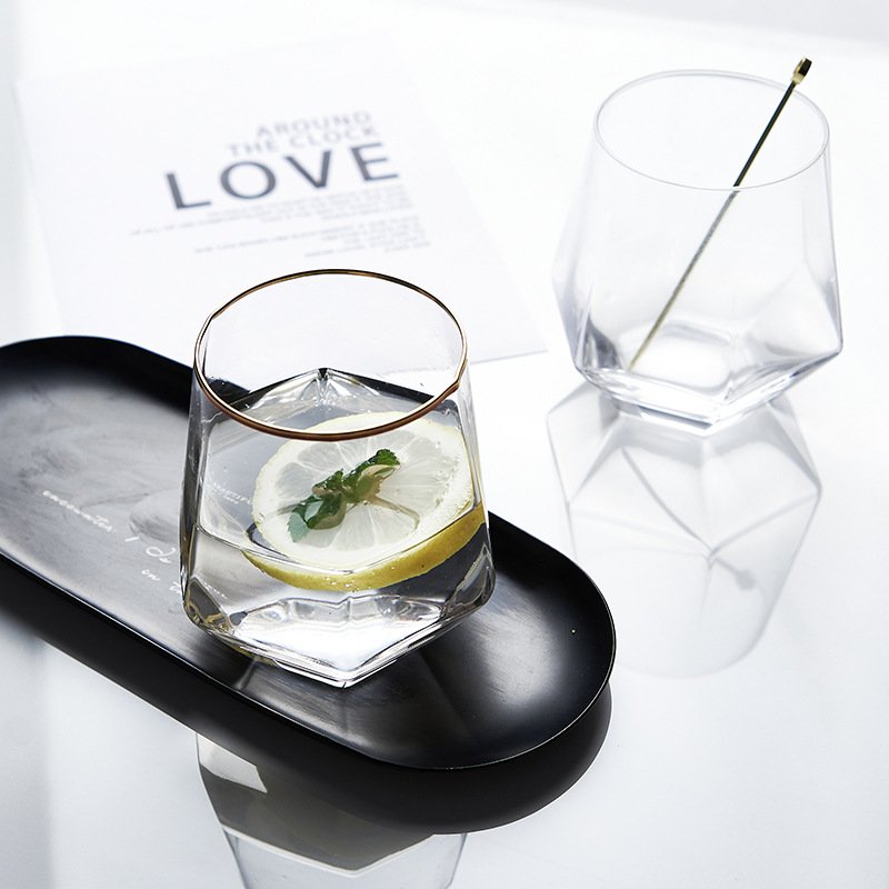 Hexagonal Creative glass Water Cup Cold Drinking Cup