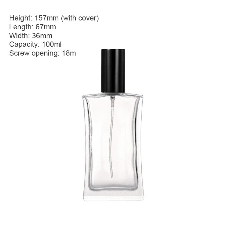 Screw top glass perfume bottle 30ml clear bottle 50ml pressed hydration dispensing empty Bottle Fine Spray