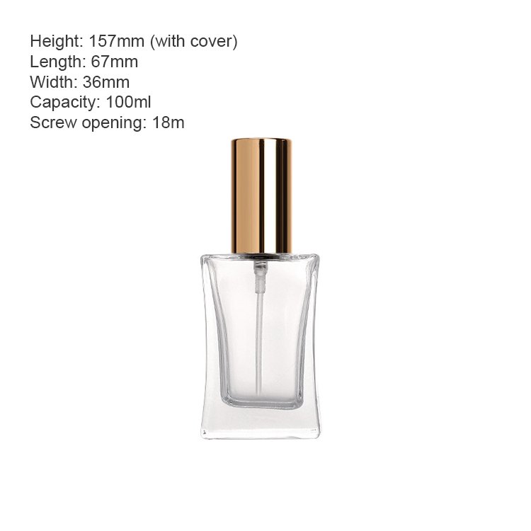 Screw top glass perfume bottle 30ml clear bottle 50ml pressed hydration dispensing empty Bottle Fine Spray