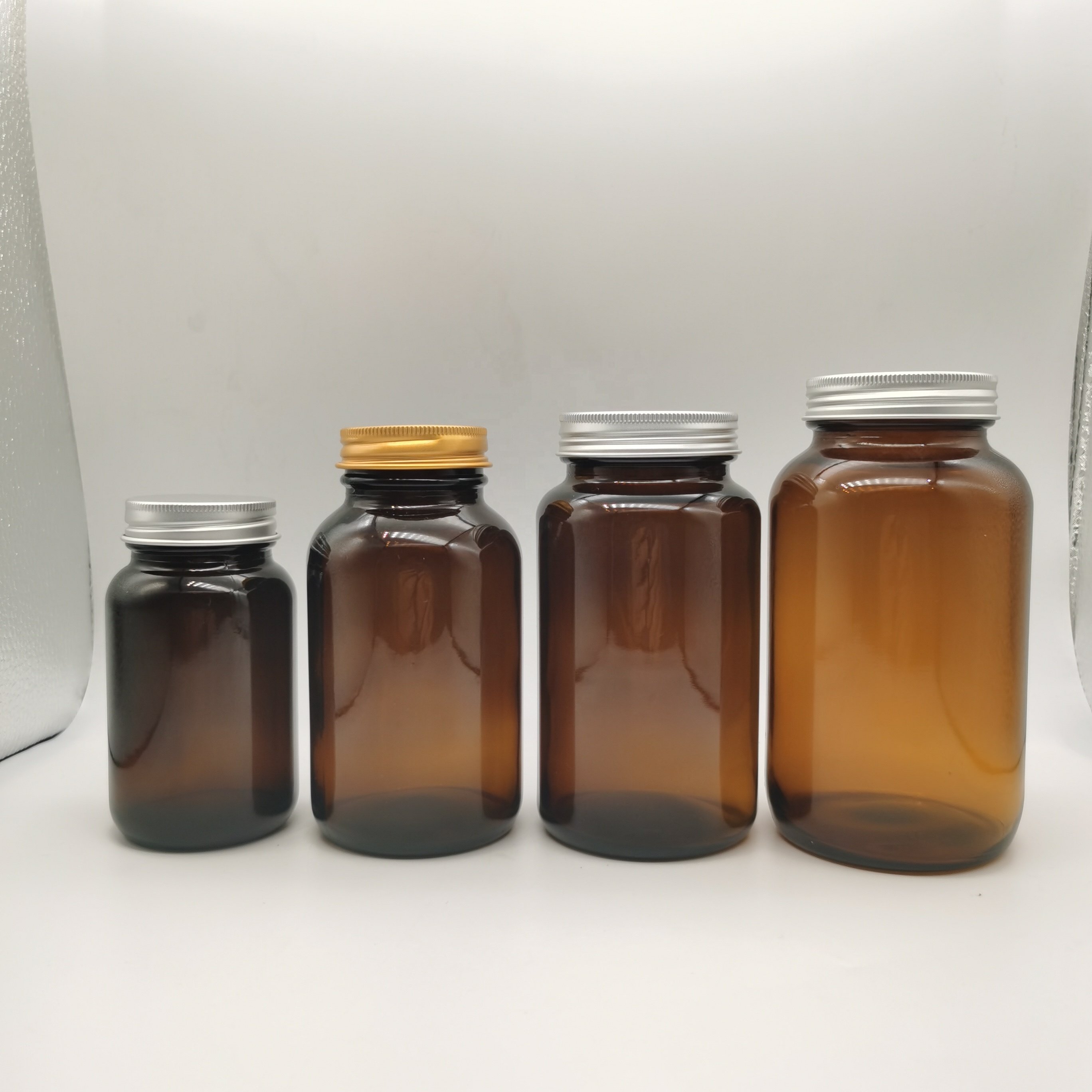 250cc Pill Bottles glass Pharmaceutical Capsule Bottle Medicine Vitamin Containers