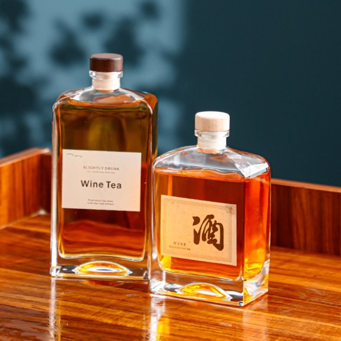 250ml 375ml 500ml Glass Empty Bottles Liquor Wine Gin Whisky Vodka Spirits Glass Bottle with Cap