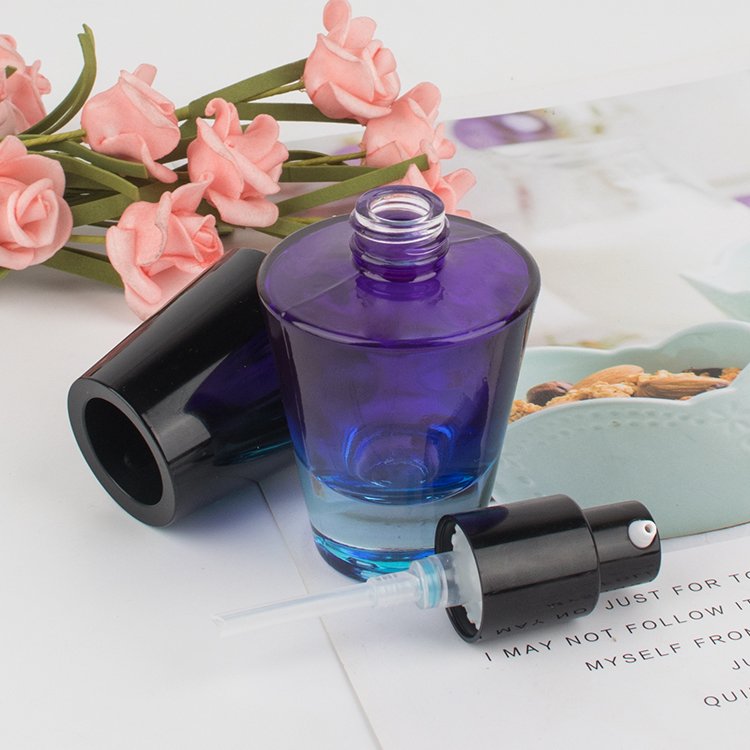 Serum gradient color frosted glass thick bottom dropper bottle for essential oils cosmetic bottles
