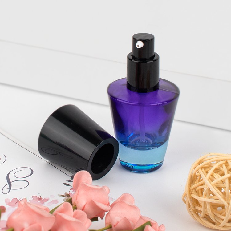 Serum gradient color frosted glass thick bottom dropper bottle for essential oils cosmetic bottles